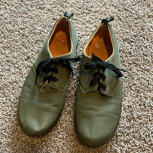 Dr Martens Aldgate Green 3 Eye Lace Up Low Top Nylon Oxford Shoes Size 8